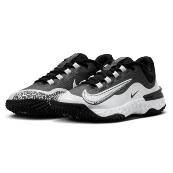 New! Size: 5.5 Women Nike Alpha Huarache Elite 4 TF Black/Iron Grey/White - Picture 1 of 6